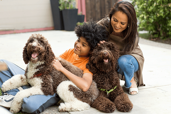 Family with dog